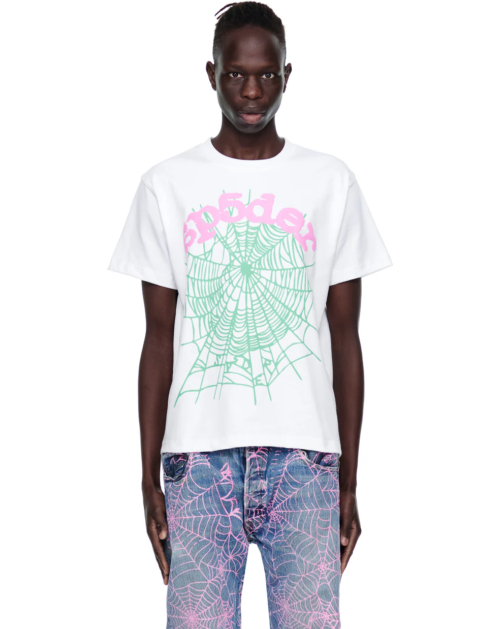 pink sp5der shirt